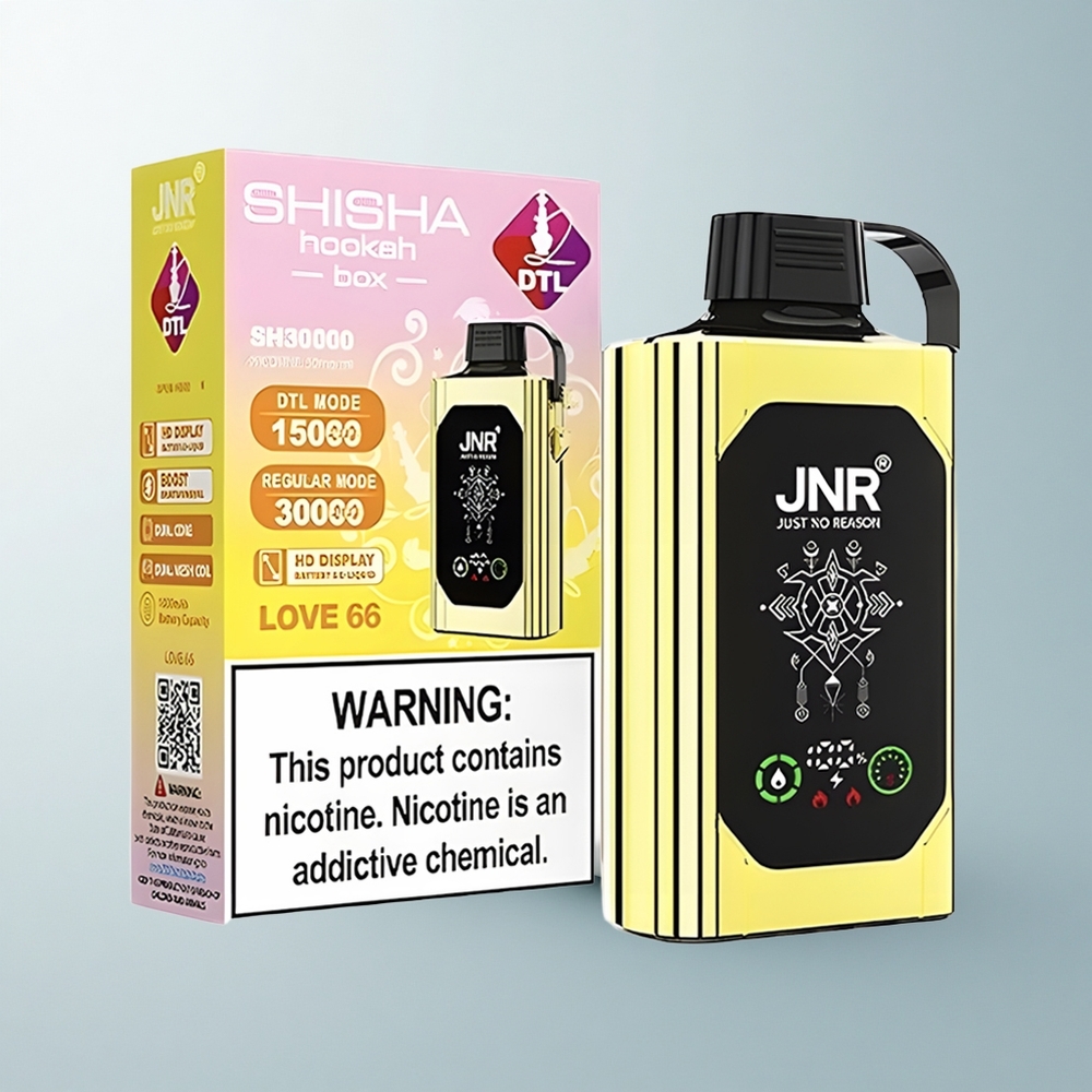 JNR Shisha Hookah Box 20500 Puffs Amour 66 HD Affichage Dual Mesh Coil