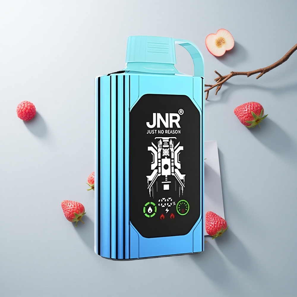 JNR Shisha Hookah Box 20500 Puffs Bonbon Fraise Framboise avec Double Noyau et Charge Rapide Type-C