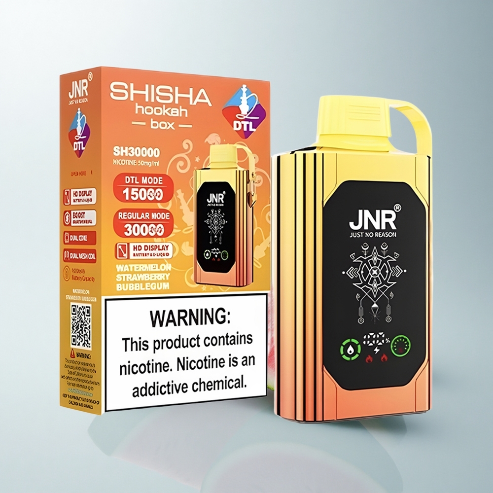 JNR Shisha Hookah Box 20500 Puffs Bubble Gum Pastèque Fraise 20500 Puffs Dual Mesh Coil Type-C