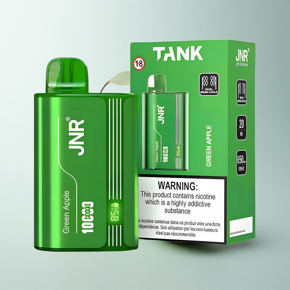 JNR Tank 10000 Puffs Pomme Verte Pêche Poire Affichage Numérique Recharge Rapide