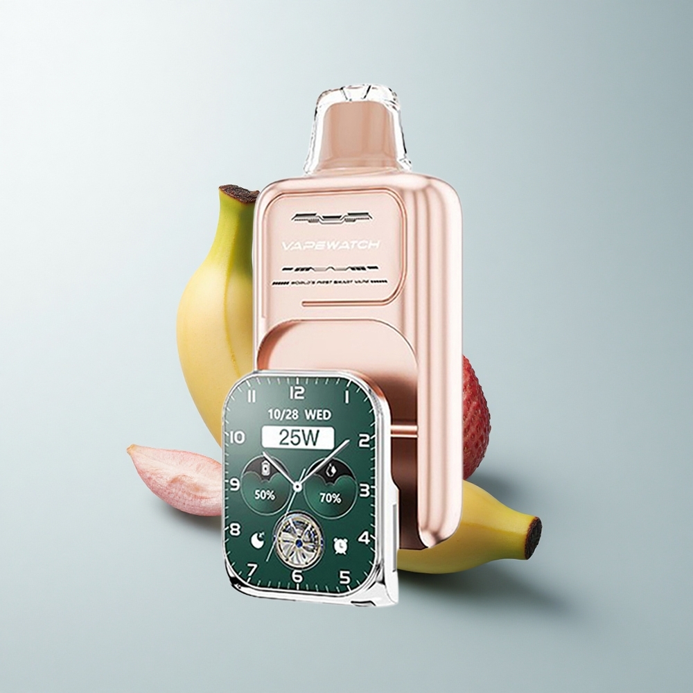 JNR VapeWatch 30000 Puffs Fraise Banane Double Mesh Charge Rapide Type-C