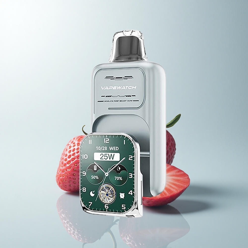 JNR VapeWatch 30000 Puffs Glace Fraise Dual Mesh Charge Rapide Type-C