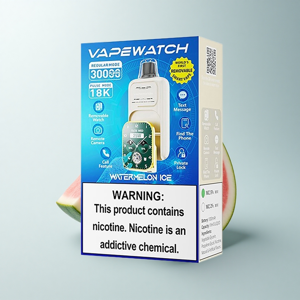 JNR VapeWatch 30000 Puffs Glace Pastèque Dual Mesh Charge Rapide