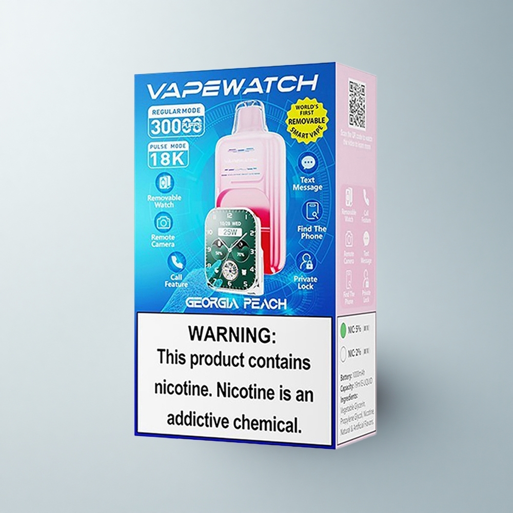 JNR VapeWatch 30000 Puffs Pêche Géorgienne 19mL Dual Mesh 5%