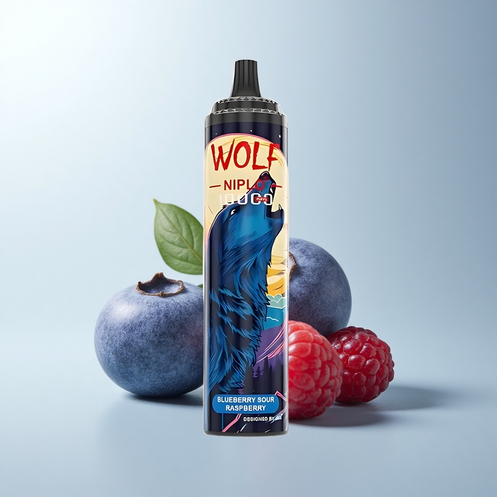 JNR Wolf Niplo 10000 Puffs Framboise Acidulée Myrtille Type-C 20ml 5%