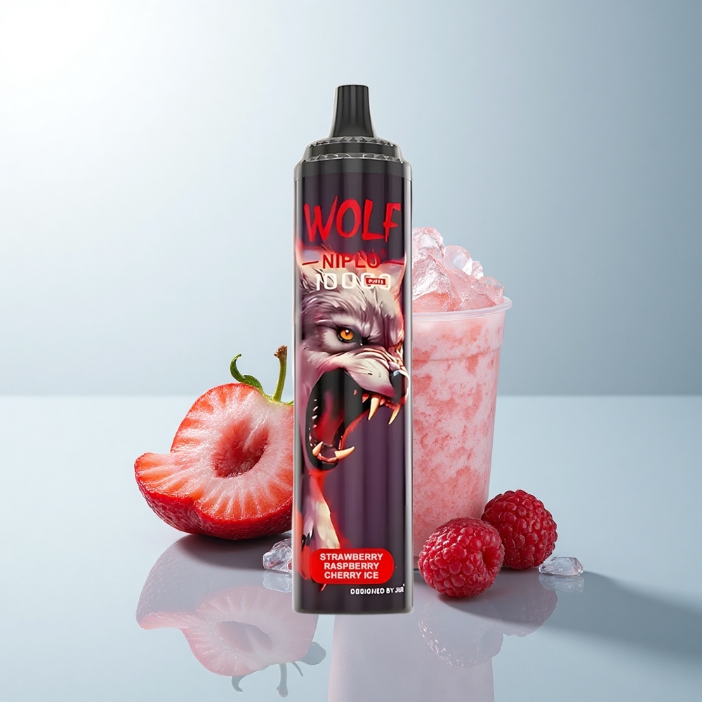 JNR Wolf Niplo 10000 Puffs Glace Fraise Framboise Cerise Type-C 20ml 5%