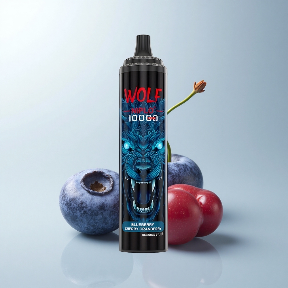 JNR Wolf Niplo 10000 Puffs Myrtille Cerise Canneberge Type-C 20ml