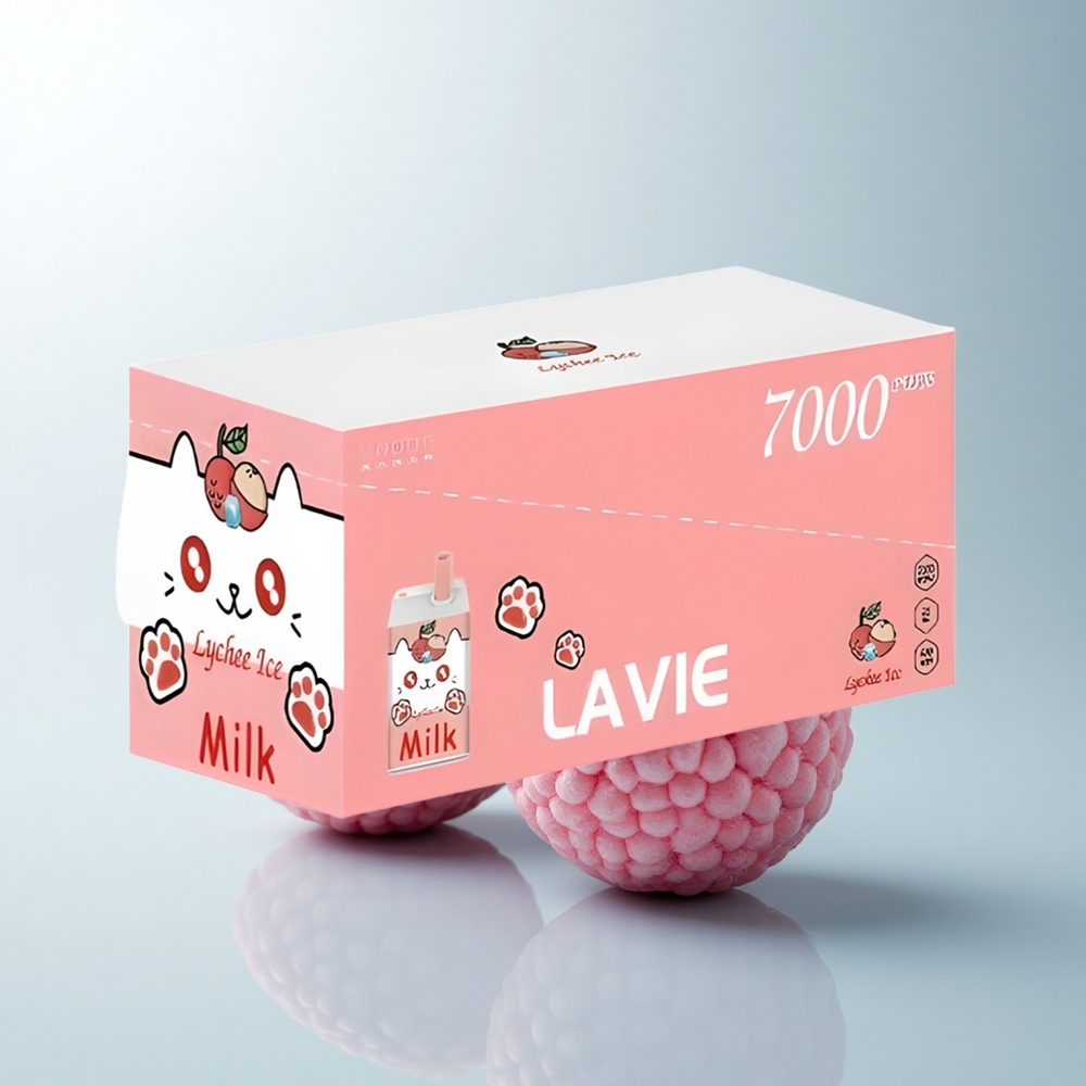 Lavie Milk 7000 Puffs Glace au Litchi Rechargeable 600mAh 16ML