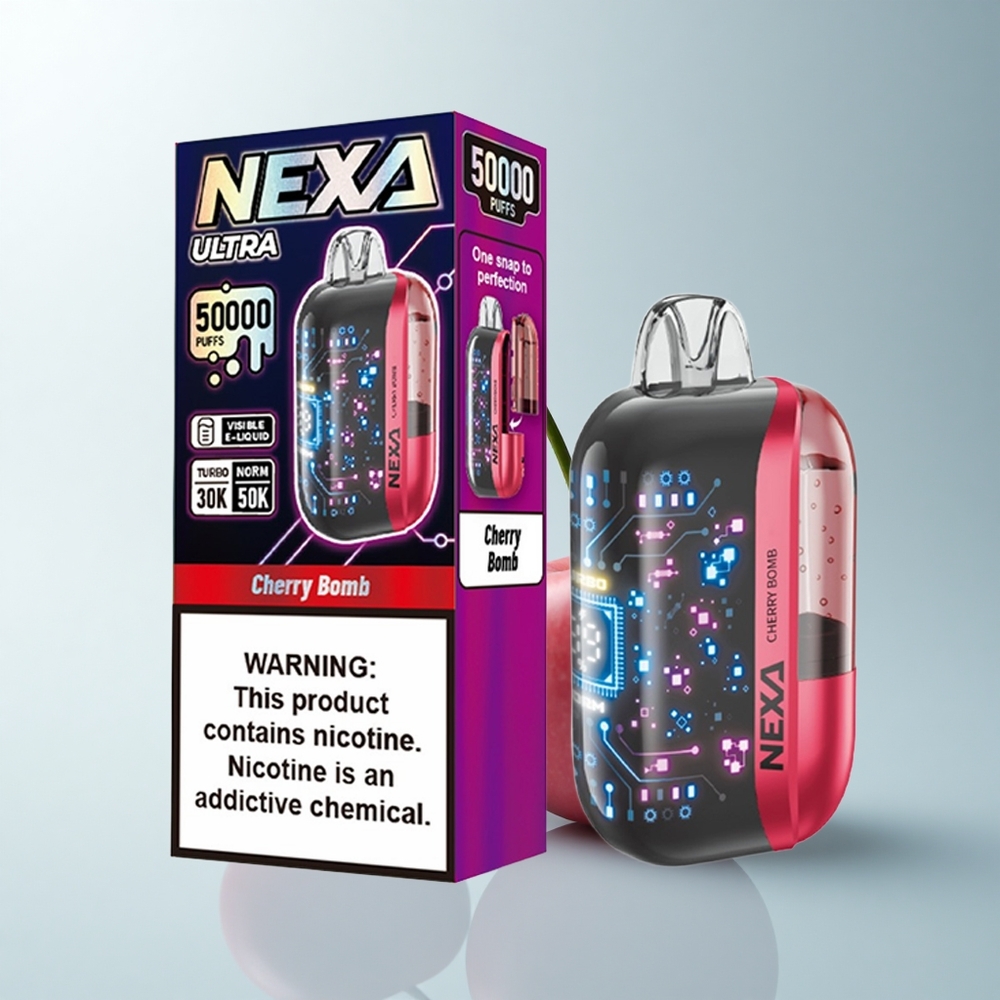 NEXA Ultra 50000 Puffs Cerise Boom Écran 3D 20ml