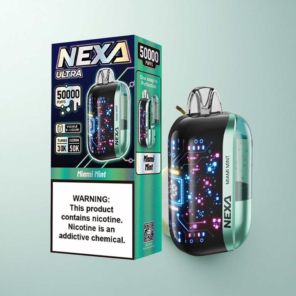 NEXA Ultra 50000 Puffs Menthe Miami 20ml Écran Courbe 3D