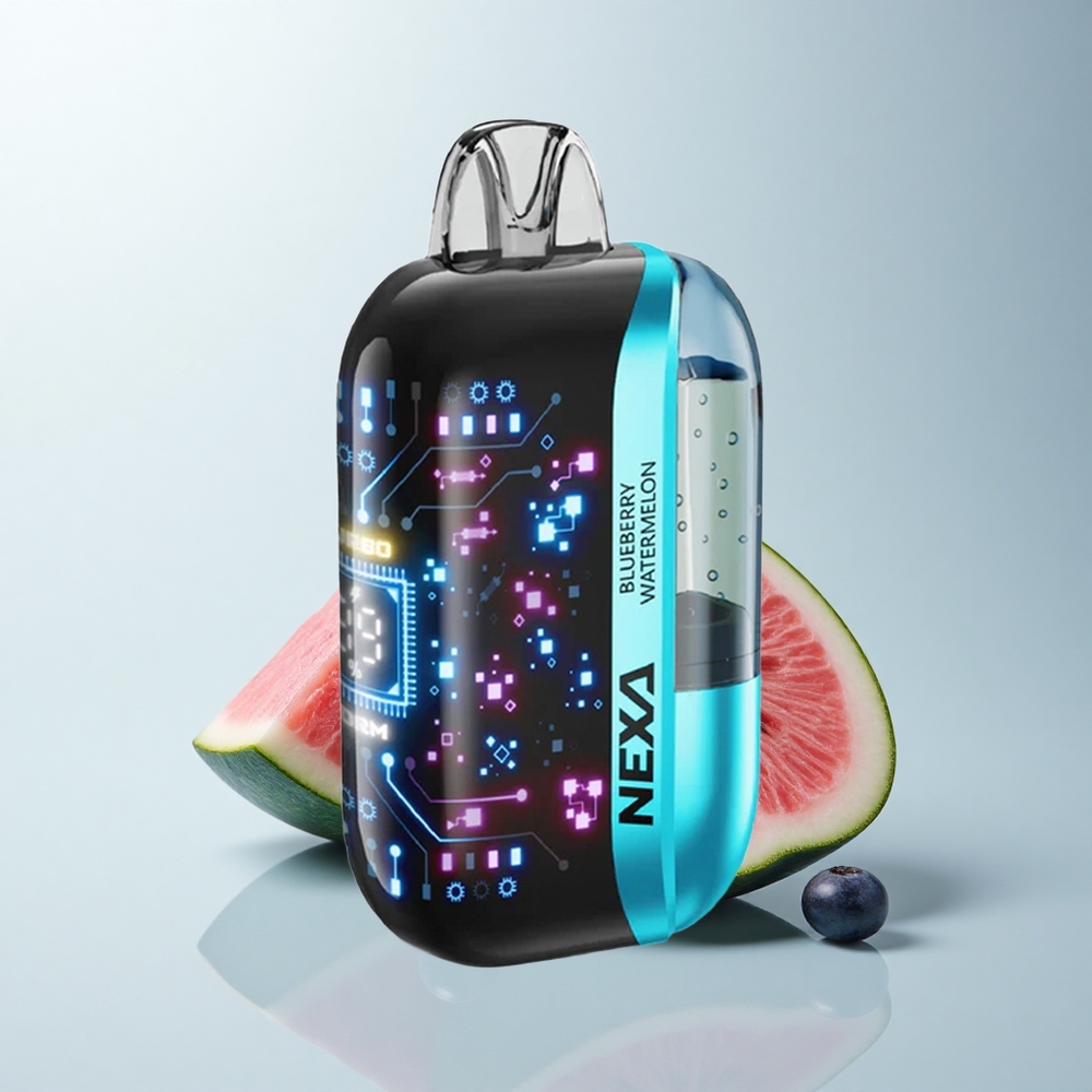 NEXA Ultra 50000 Puffs Myrtille Pastèque 50K avec Écran Courbe 3D et Recharge Type-C