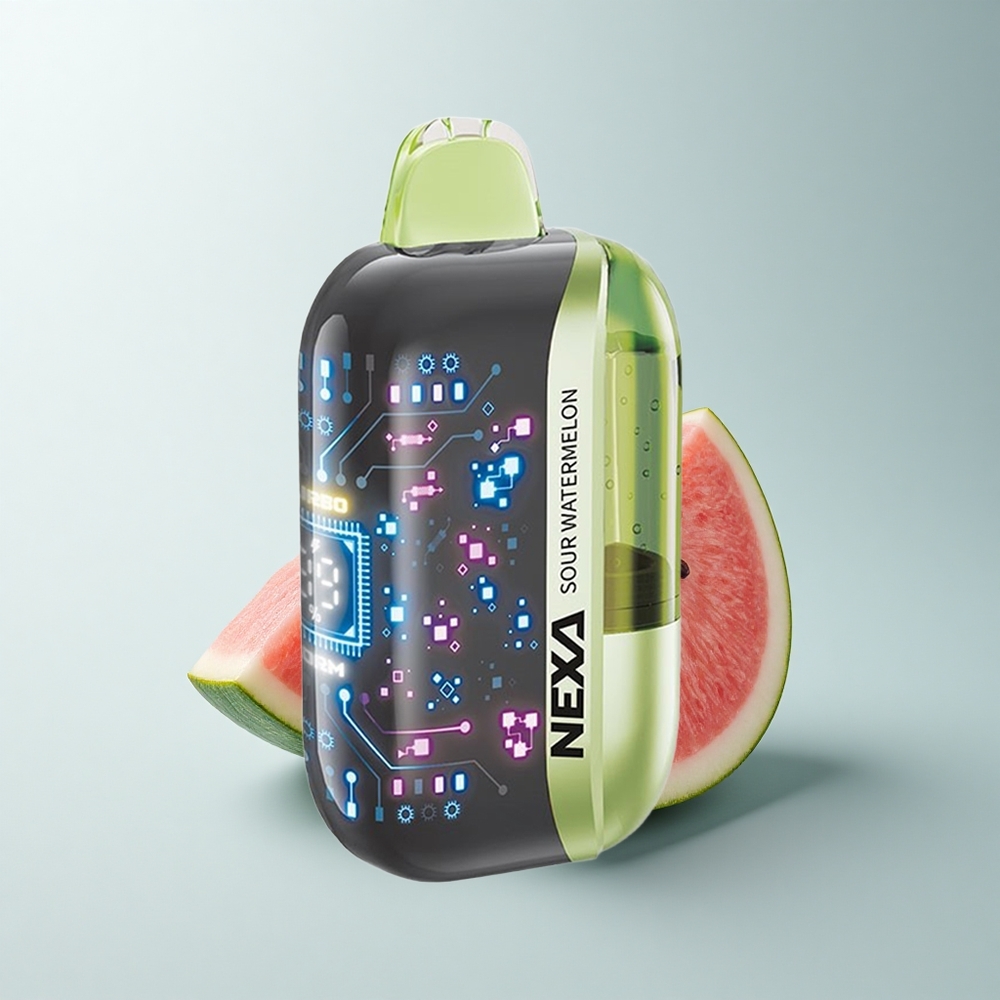 NEXA Ultra 50000 Puffs Pastèque Acidulée 50K avec Écran Courbé 3D et Recharge Type-C