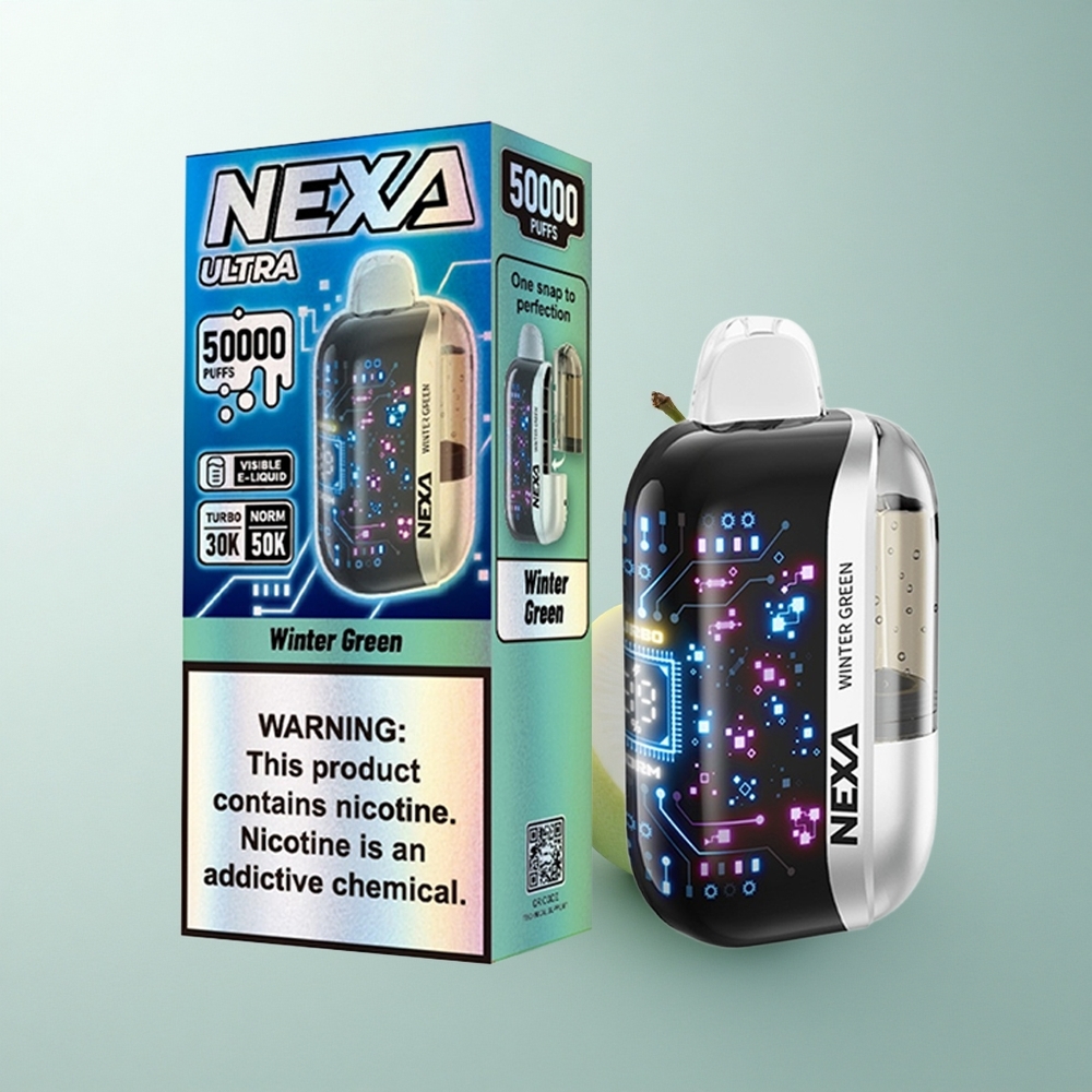 NEXA Ultra 50000 Puffs Vert Hiver 20ml Dual Mesh Écran Courbé