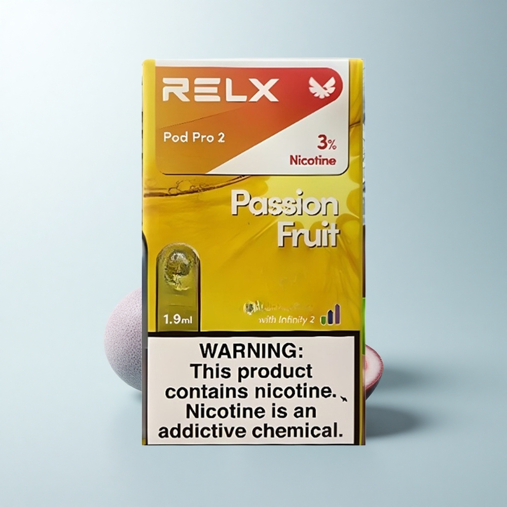 Relx Pod Pro 2 Vape Device Fruit de la Passion 30mg/ml - 1.9ml - 3 Modes (Éco, Doux, Boost) - 2 ou 3 Pods/Paquet
