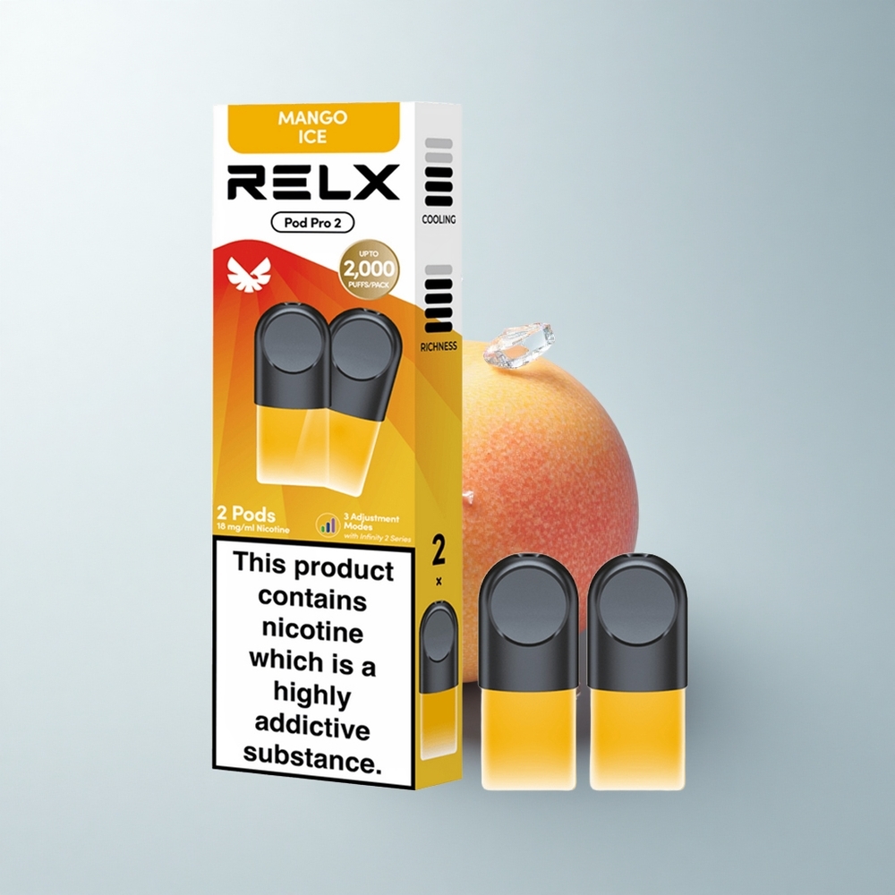Relx Pod Pro 2 Vape Device Glace de Mangue 18mg/ml 1.9ml 3 Modes