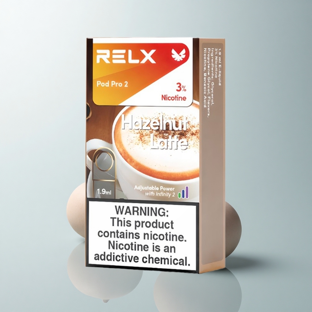 Relx Pod Pro 2 Vape Device Latte Noisette 30mg/ml 1.9ml Mode Éco 5.5W