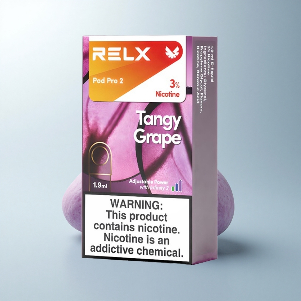 Relx Pod Pro 2 Vape Device Raisin Acidulé 30mg/ml - Double Saveur (2 pods/pack) - Mode Boost (8W)