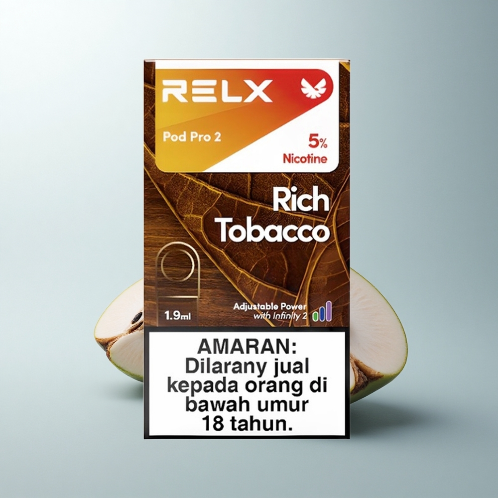 Relx Pod Pro 2 Vape Device Tabac Riche 50mg/ml Pro 2 - 1,9ml Boost Mode - 2 ou 3 pods/paquet